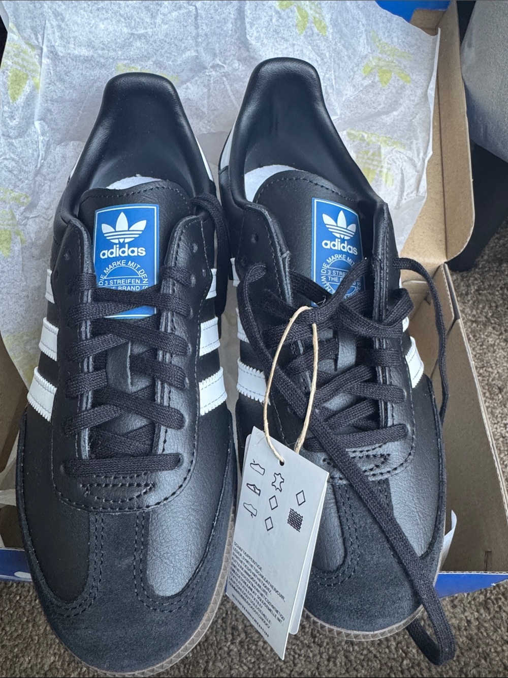 adidas Samba OG J Black with White Stripes